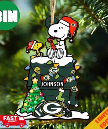 Green Bay Packers NFL Snoopy Ornament Personalized Christmas For Fans Gift 2023 Holidays
