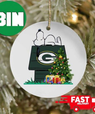 Green Bay Packers Snoopy NFL Football Ornaments 2023 Christmas Tree Decorations