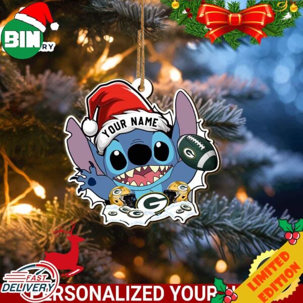 Green Bay Packers Stitch Ornament NFL Christmas With Stitch Ornament