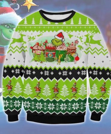 Grinch Coffee Ugly Sweater, Grinch Holiday Sweater
