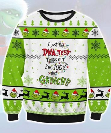 Grinch DNA Test Ugly Sweater, Grinch Holiday Sweater