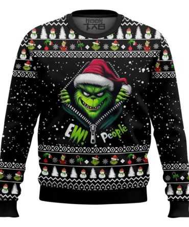 Grinch Ew People Ugly Sweater, Grinch Holiday Sweater