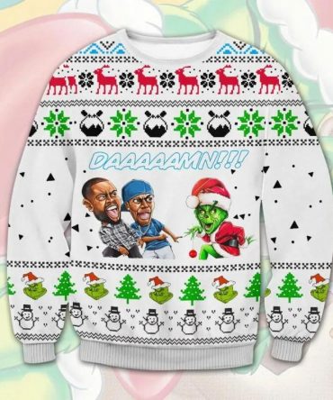 Grinch Meme Daaamn Ugly Sweater, Grinch Holiday Sweater