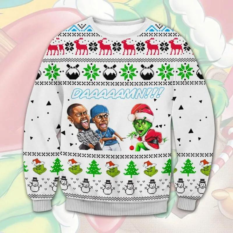 Grinch Meme Daaamn Ugly Sweater, Grinch Holiday Sweater