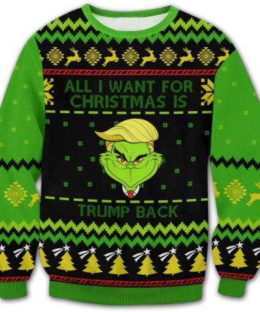 Grinch Trump Ugly Sweater, Grinch Holiday Sweater
