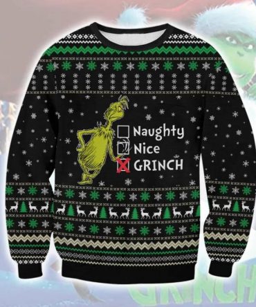 Grinch Ugly Christmas Sweater, Grinch Holiday Sweater