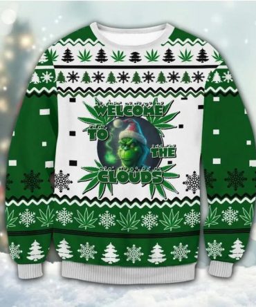 Grinch Weed Ugly Sweater, Grinch Holiday Sweater