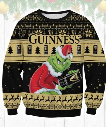 Guinness Grinch Stolen Ugly Sweater, Grinch Holiday Sweater