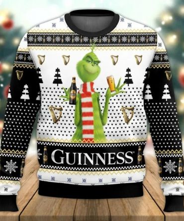 Guinness The Grinch Ugly Sweater, Grinch Holiday Sweater