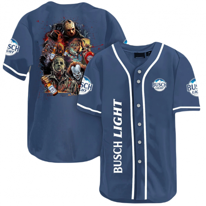 Busch Light Horror Icons Baseball Jersey - Unique Limited Edition Fan Apparel