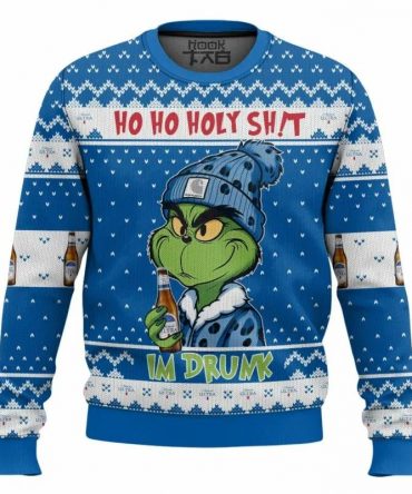 Ho Ho Holy Sh!t Im Drunk Michelob Ultra Grinch Ugly Sweater, Grinch Holiday Sweater