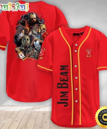 Horror Characters Jim Beam Baseball Jersey