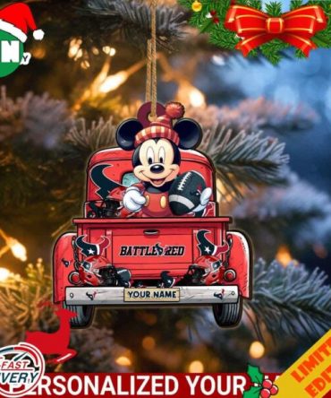 Houston Texans Mickey Mouse Ornament Personalized Your Name Sport Home Decor