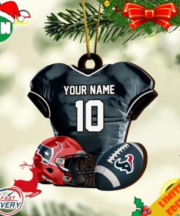 Houston Texans NFL Sport Ornament Custom Name And Number 2023 Christmas Tree Decorations