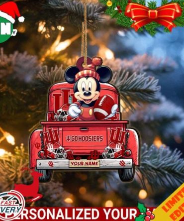 Indiana Hoosiers Mickey Mouse Ornament Personalized Your Name Sport Home Decor