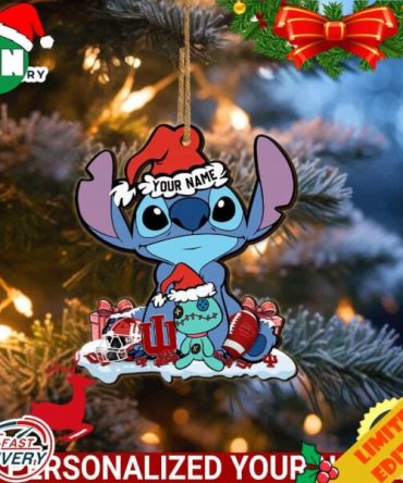 Indiana Hoosiers Stitch Custom Name Ornament NCAA And Stitch Ornament