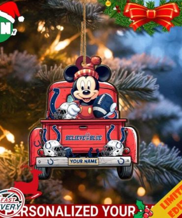 Indianapolis Colts Mickey Mouse Ornament Personalized Your Name Sport Home Decor