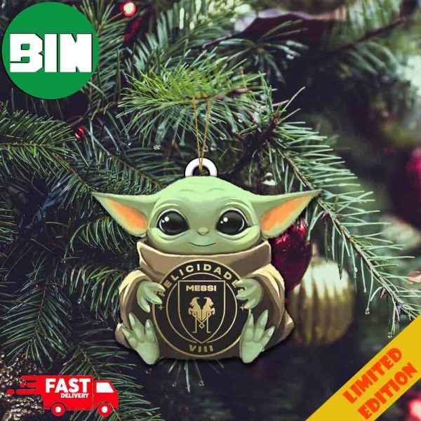 Inter Miami CF Felicidades Congratulations Lionel Messi Win 8 Ballon d’Or 2023 Tree Decorations Ornament