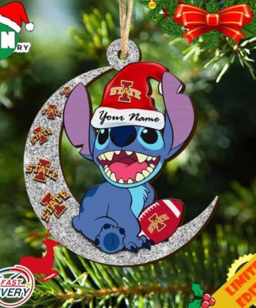 Iowa State Cyclones Stitch Christmas Ornament NCAA And Stitch With Moon Ornament