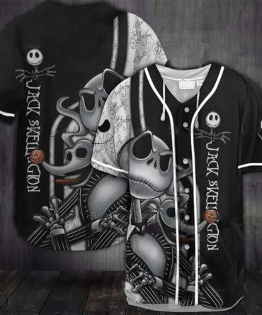 Jack Skellington And Zero The Nightmare Before Christmas Baseball Jersey