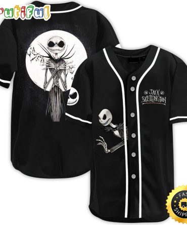 Jack Skellington Face The King Of Nightmare Halloween 3D Baseball Jersey