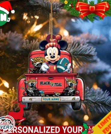 Jacksonville Jaguars Mickey Mouse Ornament Personalized Your Name Sport Home Decor