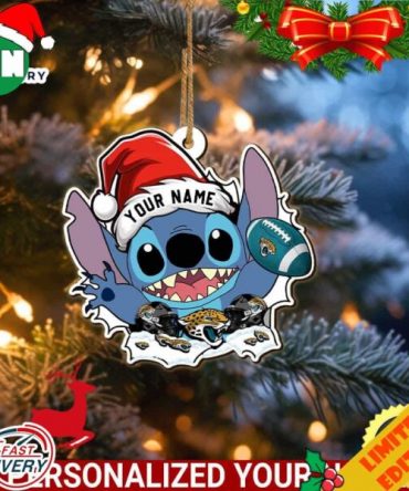 Jacksonville Jaguars Stitch Ornament NFL Christmas With Stitch Ornament