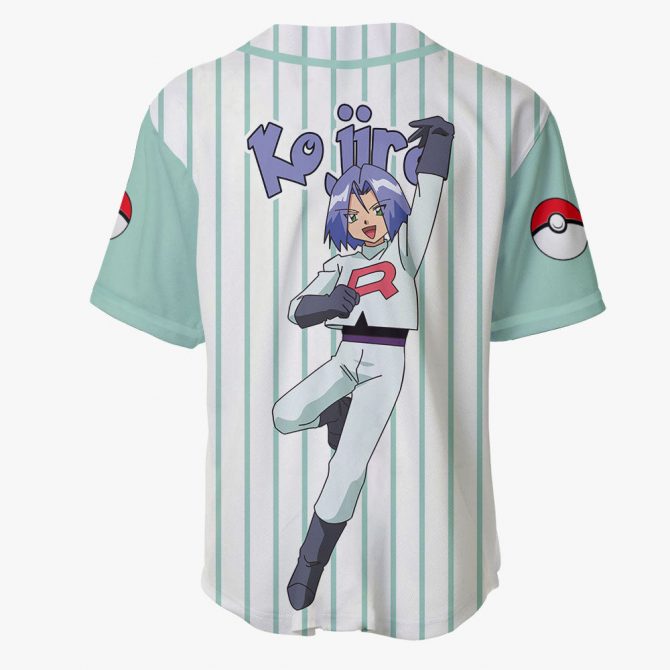 Team Rocket Kojiro Baseball Jersey – Anime Fan Apparel With Stripes & Iconic Design - Image 3