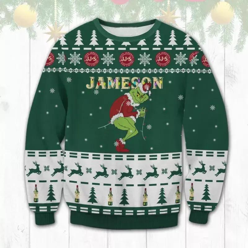 Jameson Grinch Christmas Light Ugly Christmas Sweater, Grinch Holiday Sweater
