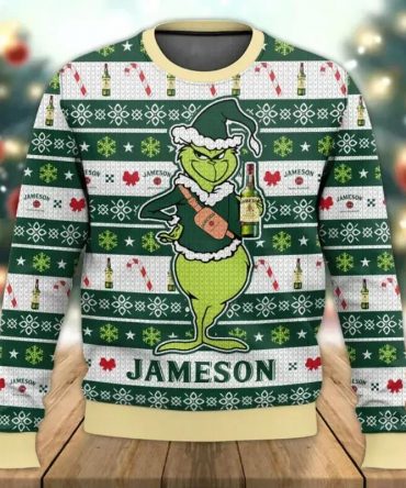 Jameson Grinch Ugly Sweater, Grinch Holiday Sweater