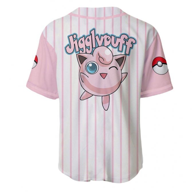 Jigglypuff Baseball Jersey - Cute Anime Sportswear For Fans , Limited Edition - Image 3