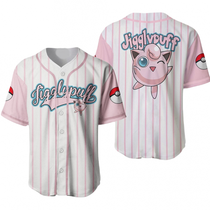 Jigglypuff Baseball Jersey - Cute Anime Sportswear For Fans , Limited Edition