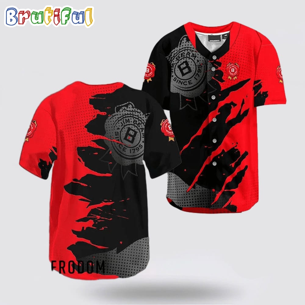 Jim Beam Metal Crack Pattern Baseball Jersey