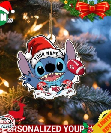 Kansas City Chiefs Stitch Ornament NFL Christmas With Stitch Ornament