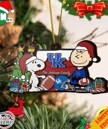 Kentucky Wildcats Snoopy Christmas NCAA Ornament Custom Your Family Name