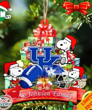 Kentucky Wildcats Snoopy Christmas NCAA Ornament Personalized Your Family Name