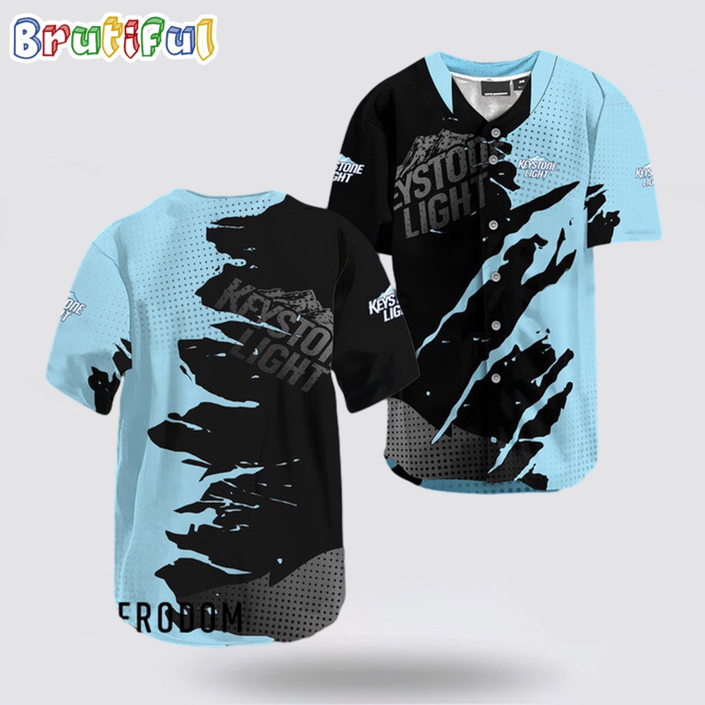 Keystone Light Metal Crack Pattern Baseball Jersey