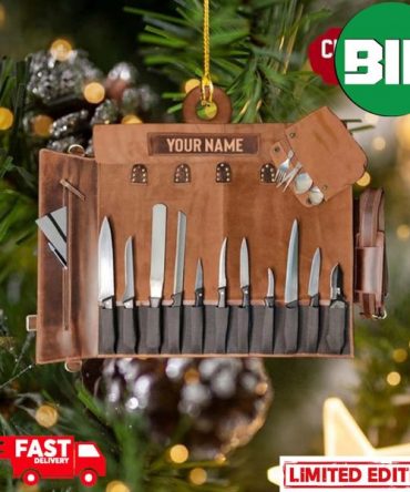 Knife Chef Personalized Flat Ornaments Head Chef Bag Christmas Ornament