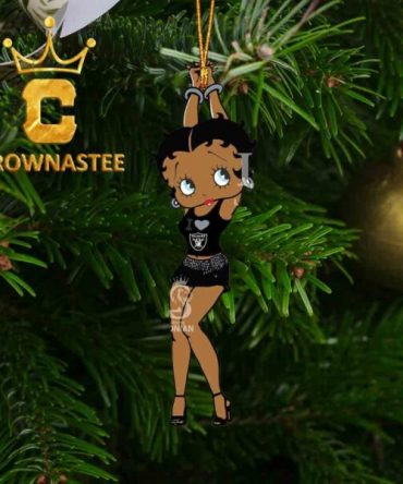 Las Vegas Raiders Betty Boop Love NFL Acrylic Christmas Tree Decoration Ornament