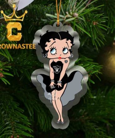 Las Vegas Raiders Betty Boop Sexy Cheering NFL Acrylic Christmas Tree Decoration Ornament