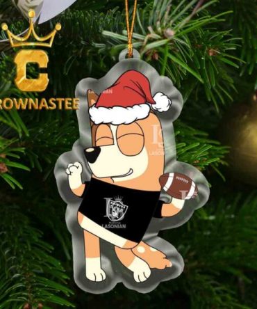 Las Vegas Raiders Bluey Chilli Christmas NFL Acrylic Christmas Tree Decoration Ornament