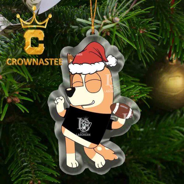 Las Vegas Raiders Bluey Chilli Christmas NFL Acrylic Christmas Tree Decoration Ornament