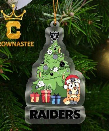 Las Vegas Raiders Bluey Chilli Christmas Tree NFL Acrylic Christmas Tree Decoration Ornament