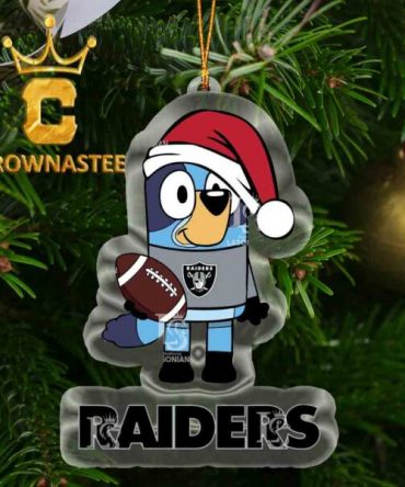 Las Vegas Raiders Bluey Christmas NFL Acrylic Christmas Tree Decor Ornament