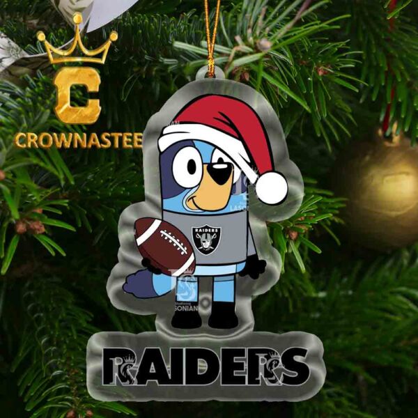 Las Vegas Raiders Bluey Christmas NFL Acrylic Christmas Tree Decor Ornament