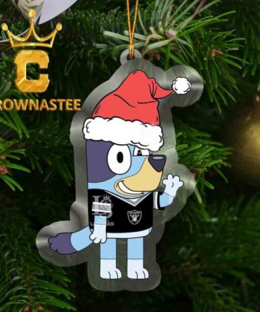 Las Vegas Raiders Bluey Christmas NFL Acrylic Christmas Tree Decor Ornament