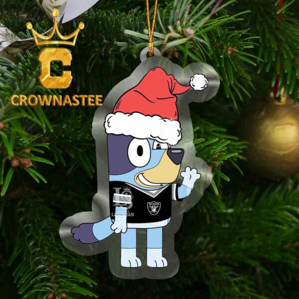 Las Vegas Raiders Bluey Christmas NFL Acrylic Christmas Tree Decor Ornament
