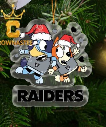 Las Vegas Raiders Bluey Christmas NFL Acrylic Christmas Tree Decoration Ornament