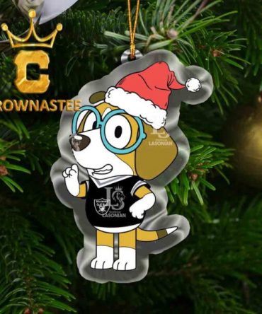 Las Vegas Raiders Bluey Honey Christmas NFL Acrylic Christmas Tree Decoration Ornament