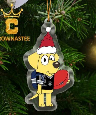 Las Vegas Raiders Bluey Lucky Christmas NFL Acrylic Christmas Tree Decoration Ornament